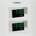Smart LED Wall Clock with Temp, Humidity & Dual Alarms