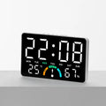 Smart LED Wall Clock with Temp, Humidity & Dual Alarms