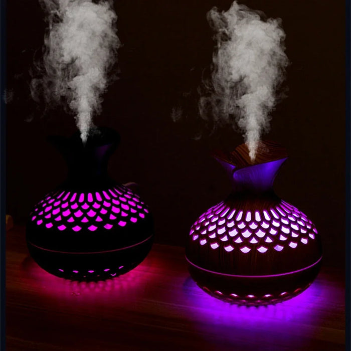 Wood Grain Vase Humidifier – Ultrasonic Essential Oil Diffuser for Home & Office - photo 3