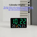 Smart LED Wall Clock with Temp, Humidity & Dual Alarms