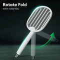 Foldable 3000V Electric Mosquito Racket – UV Bug Zapper, USB Rechargeable
