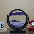 8-Inch 3D Glass Sand Timer – Mountain Landscape Art Decor for Home, Office & Gift