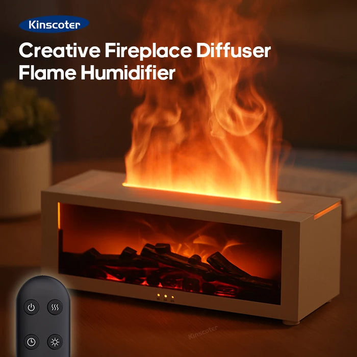 Cozy Fireplace Aroma Diffuser – LED Humidifier with Remote & Auto Shut-Off - photo 1