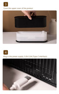 USB Flame Aroma Diffuser & Humidifier – Color LED Light, 3-Level Timer