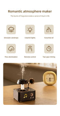 Raindrop Humidifier & Aroma Diffuser – 250ml Rotating Music Box with LED Light