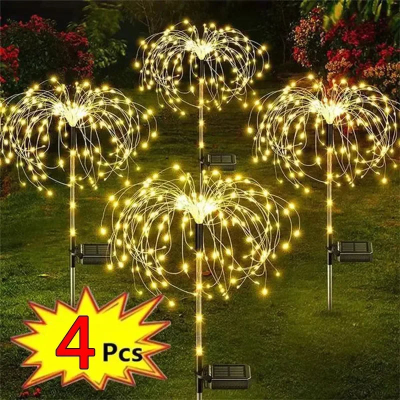 Solar Firework Fairy Lights – LED Garden Stake for Patio, Yard & Party Decor