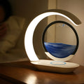 3D Hourglass Sand Art Desk Lamp – USB Wireless Charging Night Light for Office & Room Decor