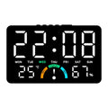 Smart LED Wall Clock with Temp, Humidity & Dual Alarms