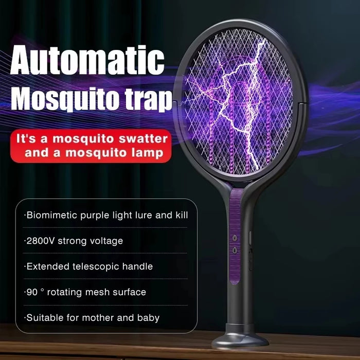 Telescopic Electric Fly Swatter – Rotatable Mesh, USB Rechargeable, Extended Reach - photo 3