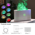 USB Flame Aroma Diffuser – 7-Color LED Humidifier for Bedroom & Desktop
