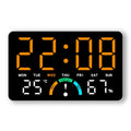 Smart LED Wall Clock with Temp, Humidity & Dual Alarms