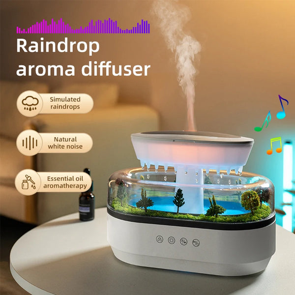 Rain Cloud Diffuser – Humidifier & Essential Oil Mist with 7-Color Night Light