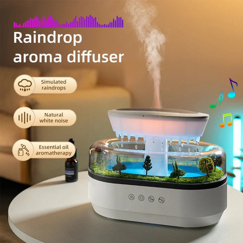 Rain Cloud Diffuser – Humidifier & Essential Oil Mist with 7-Color Night Light