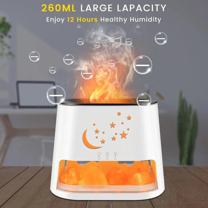 Himalayan Salt Lamp & Essential Oil Diffuser – 260ml, 8 LED Colors, Remote Control & Auto-Off Timer - photo 4
