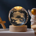 3D Crystal Ball Night Light – Galaxy & Saturn Globe for Desktop Decoration