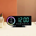 LED Digital Alarm Clock – 7-Color Display, Dual Alarm, 5 Brightness Levels, USB