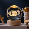 3D Crystal Ball Night Light – Galaxy & Saturn Globe for Desktop Decoration