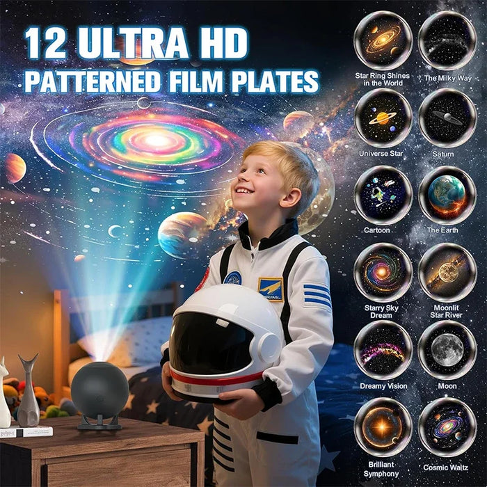 Galaxy Star Projector – 12 Space Films, Nebula Ceiling Night Light for Bedroom - photo 2