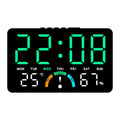Smart LED Wall Clock with Temp, Humidity & Dual Alarms