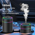 180ml Mini Aroma Diffuser & Humidifier – USB LED Light for Car, Home & Bedroom