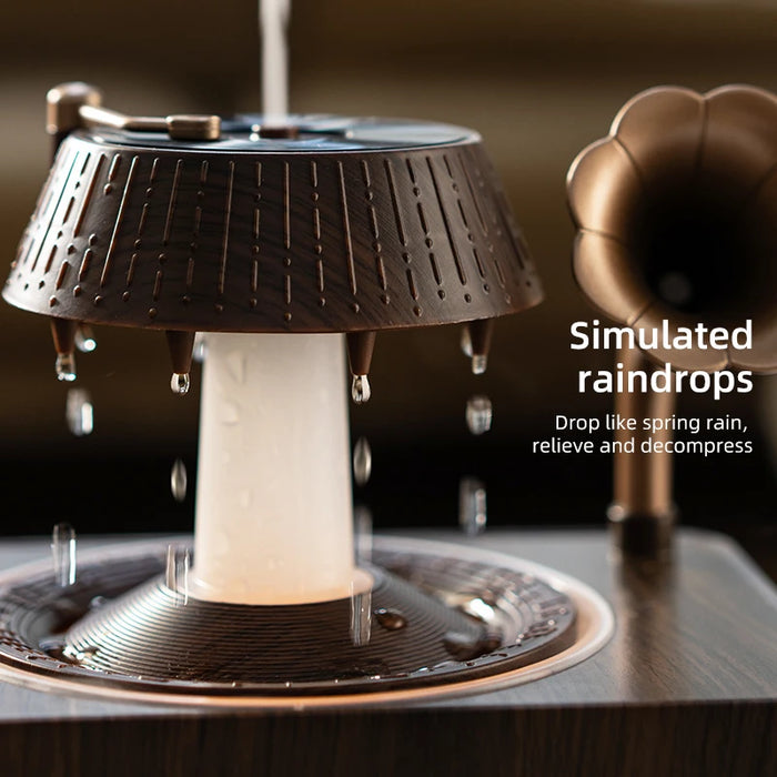 Raindrop Humidifier & Aroma Diffuser – 250ml Rotating Music Box with LED Light - photo 4