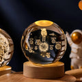 3D Crystal Ball Night Light – Galaxy & Saturn Globe for Desktop Decoration