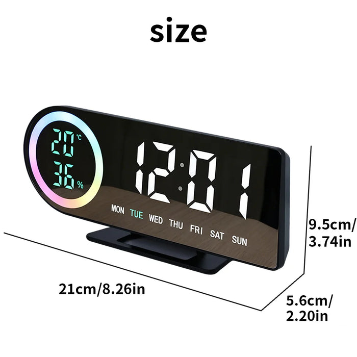 LED Digital Alarm Clock – 7-Color Display, Dual Alarm, 5 Brightness Levels, USB - photo 4
