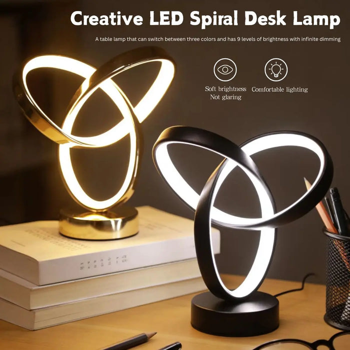 Modern Art Desk Lamp – USB Tri-Color LED for Bedroom & Office - photo 1