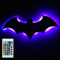 Wooden Bat Wall Lamp – LED Remote Control Night Light for Bedroom & Living Room