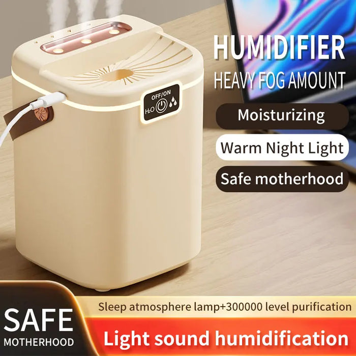 1.8L Large Capacity Humidifier – 3-Nozzle Aroma Diffuser with Night Light, 4 Mist Levels - photo 3