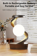 Floating Rotating Table Lamp – 15W Wireless Charger & RGB Night Light