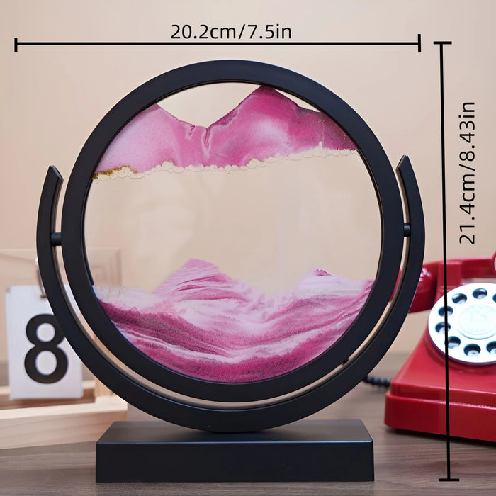 8-Inch 3D Glass Sand Timer – Mountain Landscape Art Decor for Home, Office & Gift - photo 3