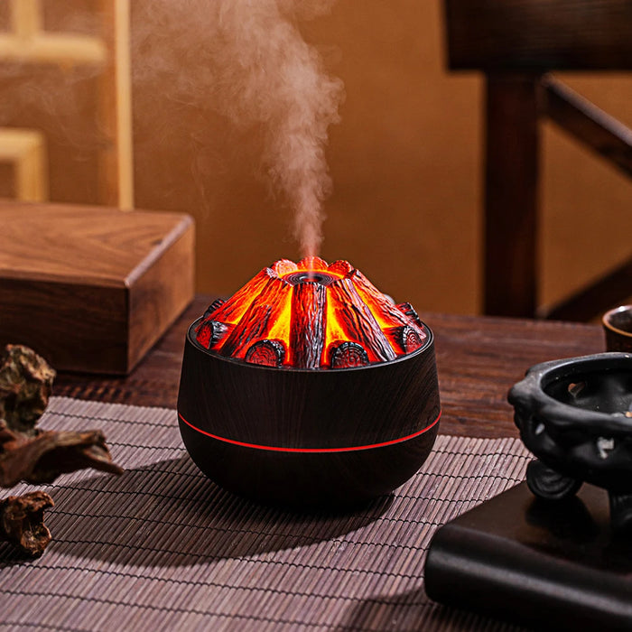 Charcoal Fire Aroma Diffuser – 300ML Mini Humidifier with Night Light - photo 4
