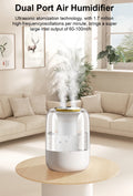2.2L Large Capacity Humidifier – Dual Nozzle, Quiet USB Humidifier with LED Night Light