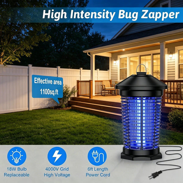4000V Electric Bug Zapper Lantern – Waterproof Mosquito & Fly Killer, Indoor & Outdoor