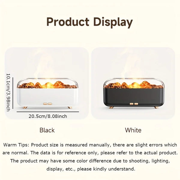 Flame Aroma Humidifier – 3-Speed Timer, Quiet Operation for Bedroom, Office & Living Room - alternate