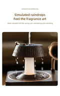 Raindrop Humidifier & Aroma Diffuser – 250ml Rotating Music Box with LED Light