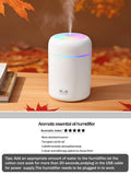 300ml Aroma Diffuser & Humidifier – 7-Color LED Light for Car & Home