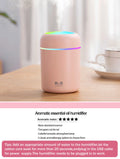 300ml Aroma Diffuser & Humidifier – 7-Color LED Light for Car & Home