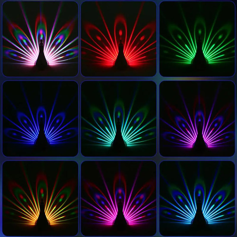 Peacock Projector Night Light – Remote Control, 9 Modes, Wall-Mounted Christmas Gift - lifestyle