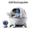 Space Capsule Humidifier – 220ml USB Rechargeable Aroma Diffuser with 7 LED Colors