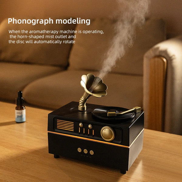 Retro Phonograph Aroma Diffuser USB Humidifier 160ml - alternate