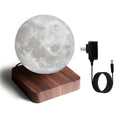 Magnetic Floating & Rotating Moon Lamp – 3D LED Night Light, Wooden Base, 3 Colors