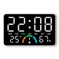Smart LED Wall Clock with Temp, Humidity & Dual Alarms