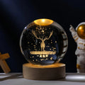 3D Crystal Ball Night Light – Galaxy & Saturn Globe for Desktop Decoration