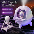 Space Capsule Humidifier – 220ml USB Rechargeable Aroma Diffuser with 7 LED Colors