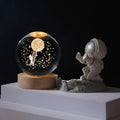 3D Crystal Ball Night Light – Galaxy & Saturn Globe for Desktop Decoration