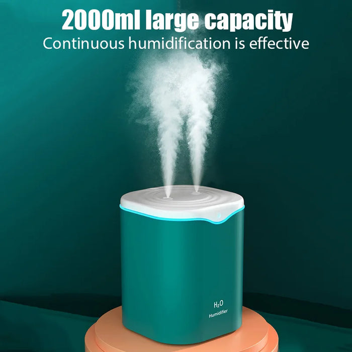 2000ml Large Capacity Humidifier – Dual Nozzle USB Aroma Diffuser for Home & Office - photo 3