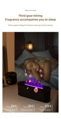 USB Flame Aroma Diffuser & Humidifier – Color LED Light, 3-Level Timer