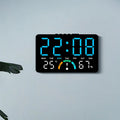 Smart LED Wall Clock with Temp, Humidity & Dual Alarms